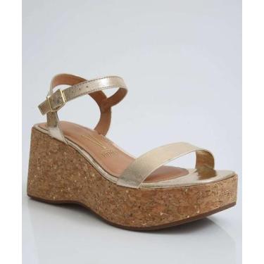 Imagem de Sandália Feminina Plataforma Metalizada Vizzano-11228, Dourado, 36
