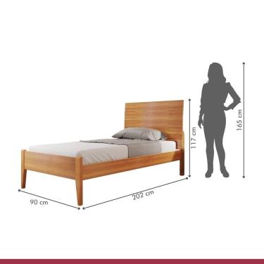 Imagem de Cama Solteiro 90cm Amazone Amêndoa Mel Josandro Amêndoa Mel