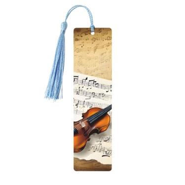 Imagem de Marcadores de página de madeira personalizados com estampa de borboleta e violoncelo, acessórios exclusivos para homens e mulheres, atendem a todas as necessidades dos amantes de livros