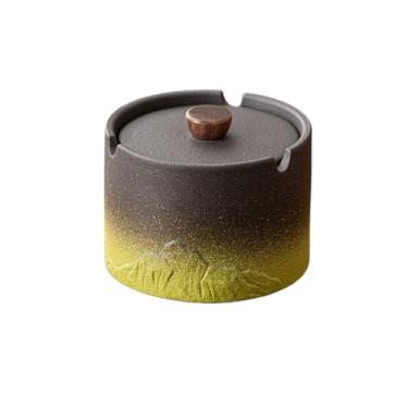 Imagem de Cinzeiro Cinzeiro redondo com tampa e efeito degradê. Design minimalista, ideal para casa escritório. em formato de funil