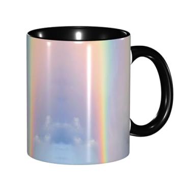 Imagem de Zeraoke Canecas de café criativas com impressão quadrada reflexiva, personalizadas, presente para família, tamanho de 325 ml, unissex