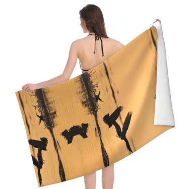 Imagem de ZERAOKE Toalha de praia com estampa de pato de pintura a óleo, grande, 81 x 132 cm, secagem rápida, à prova de areia, toalha de banho e piscina para adultos, nadadores, presentes