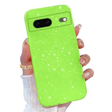 Imagem de TURYXIA Capa para Pixel 8 com purpurina, para Google Pixel 8 para mulheres meninas e meninas linda brilhante neon brilhante cor macia capa de telefone para Google Pixel 8 6,2 polegadas, verde