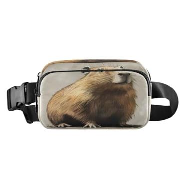 Imagem de CEBUGI Mini pochetes de caminhada para homens e mulheres Groundhog Fashion resistente à água com cinto ajustável para treino, viagem, corrida