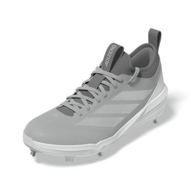 Imagem de adidas Tênis de beisebol masculino Adizero Impact 2.0, Equipe cinza claro/branco/prata metálico, 39