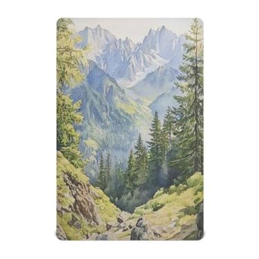 Imagem de xigua Lençol de berço de paisagem em aquarela para meninas e meninos, lençol macio e respirável, adequado para berço padrão e cama infantil 71 x 132 cm