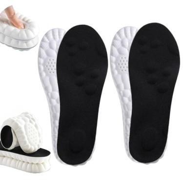 Imagem de Palmilhas Steppers para homens e mulheres, Footstr 4D Palmilhas respiráveis de espuma viscoelástica para massagem na nuvem, suporte de arco e conforto acolchoado, alívio da dor nos pés, serve para