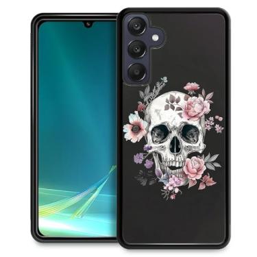 Imagem de Goodsprout Compatível com Samsung Galaxy A25 5G, crânio branco rosa rosa design padrão incrível à prova de choque anti-arranhões capa traseira rígida PC para Samsung Galaxy A25 5G