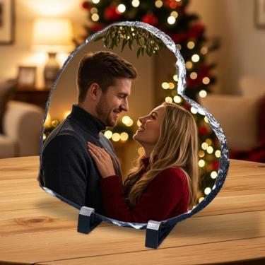 Imagem de ArtPix 3D Placa de ardósia personalizada de Natal, pedra de impressão de foto de Natal personalizada, presente de imagem personalizada para esposa, mulheres, família, ela, ele, moldura de placa de