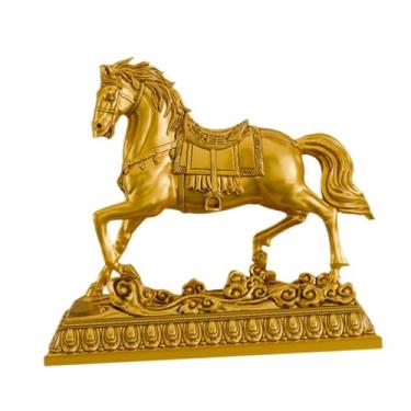 Imagem de Generic Estátua de Cavalo para Decoração de Casa, Lembrança, Estatueta de Animal Inusitada, Ornamento de Mesa para Entrada, Armário, Prateleira, Sala de, Ouro, L