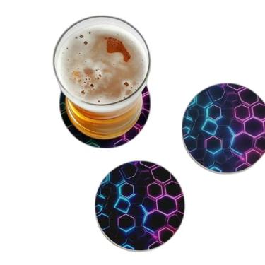 Imagem de Porta Copos Com Ilustração Personalizada Desfoque de Movimento Energético - Tamanho 10.5x10.5 cm