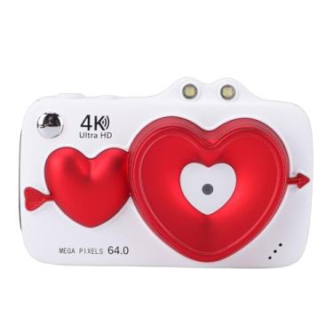 Imagem de Bewinner Câmeras Digitais, Câmera de Tela Dupla 4K 64MP, Zoom Digital 18X, Câmera de Vídeo HD Com Luz de Preenchimento para Fotografia Em Viagens Ao Ar Livre (Branco Pérola)