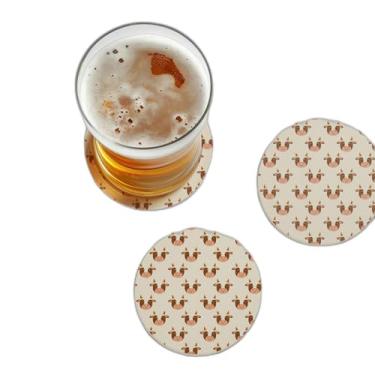 Imagem de Porta Copos Com Ilustração Personalizada Face De Vaca Bonita - Tamanho 9x9 cm