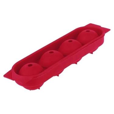 Imagem de Kit 2 Bola de Gelo Silicone para Cocktail: 4 Esferas Redondas Grandes - Forma com Tampa Antivazamento, Derretimento Lento para Uísque e Bebidas Frias - Reutilizável