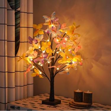 Imagem de HFHungkeong Luzes de LED para árvore de bétula, árvore artificial, bonsai iluminada, 3 AA ou USB, para decoração de mesa de quarto e lareira (preto)