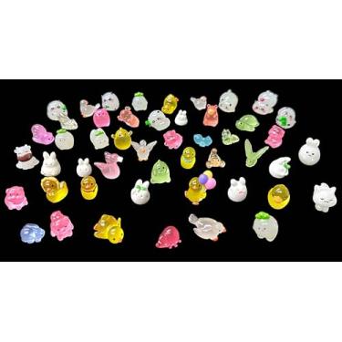 Imagem de Amuletos luminosos de resina, pequenos enfeites, conjunto de ornamentos em miniatura para fazer garrafas, faça você mesmo, aquário, paisagem, artesanato, decoração de jardim, 50 peças