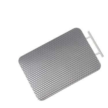 Imagem de Qiilu Tábuas de Corte Dupla Face, Grandes 16" X 11", Tábua de Cortar Cozinha para Carne, Palha de Trigo de Aço Inoxidável PP Sem Corte Com Alça para (Alça de metal 39x25x1,2cm/15,35x9,84x0,47in)