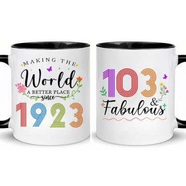 Imagem de Choinn 1923 Presentes de aniversário de 103 anos para mulheres e homens, presente de aniversário de 103 anos, caneca de café para mãe, pai, avó, vovô, ideias de presentes de aniversário de 103 anos