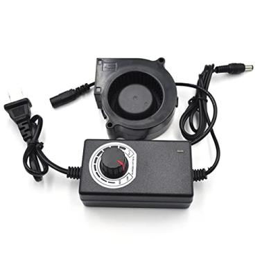 Imagem de Cryfokt Ventilador Sem Escova Ventilador de Refrigeração Silencioso Controlador de Velocidade Variável Pequeno para Churrasco Acampamento Ao Ar Livre, Preto 3x3x1.2in