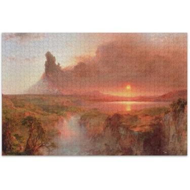 Imagem de Quebra-cabeça de paisagem de cotopaxi com 1000 peças para adultos, amigos, família, jogos, presentes, quebra-cabeças, arte, pintura a óleo, 75 x 40 cm