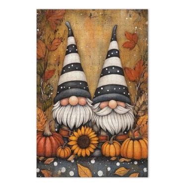 Imagem de Gnomos fofos abóboras quebra-cabeças para adultos 1000 peças, jogos de quebra-cabeça para adultos, jogos de quebra-cabeça