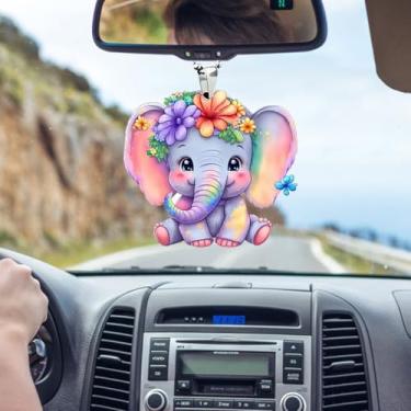 Imagem de Acessórios para pendurar espelho de carro - Ornamento de balanço de carro, lindo pingente de espelho retrovisor de carro, pingente de jardim para decoração de casa, presente de Natal e dia dos