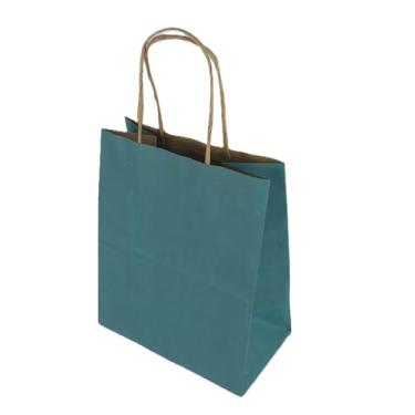 Imagem de Sacola LC Liso Papel Kraft Natural Alça Natural 13,5x8x16 c/10un (Azul Céu)