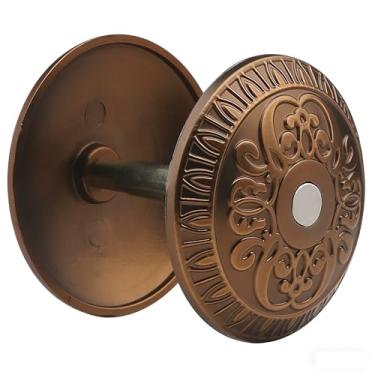 Imagem de Placa de cobertura vintage de liga de zinco para furo de porta de 5 cm de diâmetro com parafusos para decoração de enchimento de furos (latão)