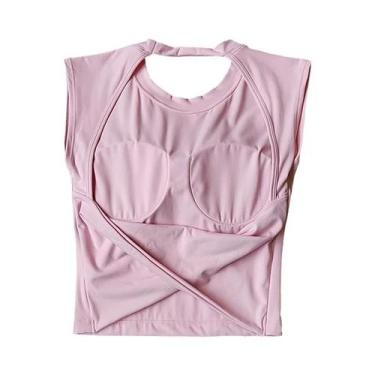 Imagem de Top De Yoga Feminino Sexy Sem Costas De Secagem Rápida Com Almofada De