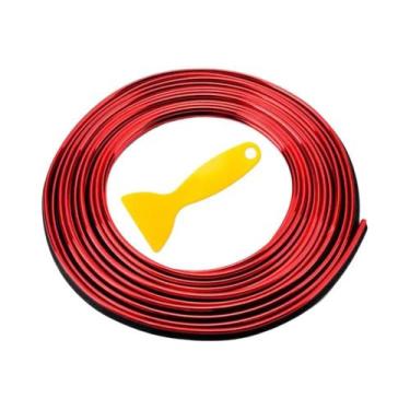 Imagem de Fita Decorativa Vermelha Eletroplated Para Carro 5M Flexível DIY Decor