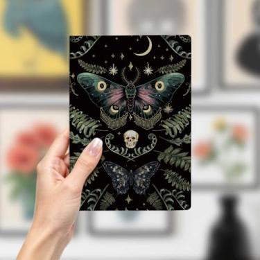 Imagem de Caderno de couro de mariposa, caderno A5 para anotações no escritório, agenda de 21 x 14,7 cm, agenda de viagem, presentes para amantes de mariposas