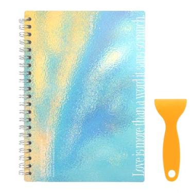 Imagem de SHANGRLA Álbum reutilizável de colecionador de adesivos – Livro grande da coleção A5 com 40 folhas de papel vazio, adesivos em branco, organizador de armazenamento de caderno para adultos e meninas