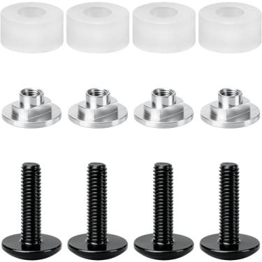Imagem de Kit de reparo de viseira de capacete de hóquei, parafusos, espaçadores de viseira resistentes, acessórios de futebol incluem 4 parafusos, 4 porcas, 4 espaçadores, segurança de substituição, fácil de