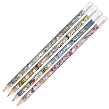 Imagem de Kit C/ 4 Lápis Preto Grafite Snoopy TILIBRA - C/Borracha HB