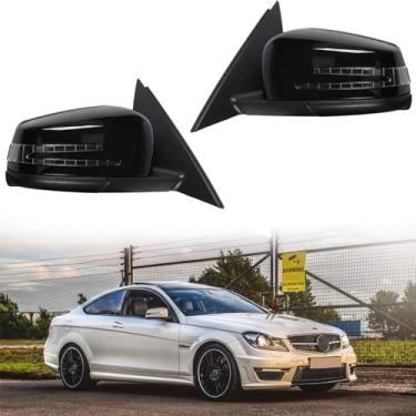 Imagem de Substituição do espelho lateral do carro adequado para Mercedes Benz 2006-2013 W204 C63 C200 C180 Conjunto de espelho retrovisor para acessórios Mercedes Benz Dobrável elétrica, aquecimento, luz de