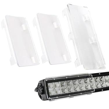 Imagem de VKBYNG Kit de cobertura de lente de barra de luz LED transparente de 50 cm – capas de policarbonato de encaixe de 1 × 8" + 5 × 15 cm, serve para barras de luz LED off-road retas e curvas de 7,6 cm