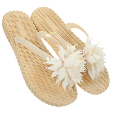Imagem de Sandálias Femininas Chinelos De Tanga Plana Chinelos De Verão Para Mulher Fracassos De Verão Sandália Casual De Praia Chinelos De Caminhada Flor De Mulher As Flores Senhorita