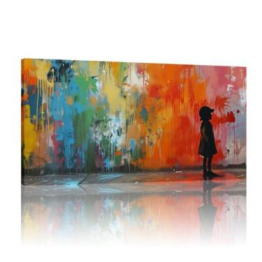 Imagem de Graffiti Wall Art Banksy Mural, Banksy Graffiti Art Canvas, Graffiti Prints, Banksy Posters for Wall, Banksy Wall Canvas - (50x100cm)50.8x101.6 cm sem moldura