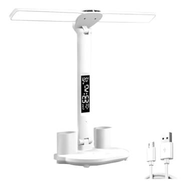 Imagem de BEMMY Luminária De Mesa Led De Cabeça Dupla Branco Quarto Leitura 2000mAh