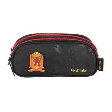 Imagem de Estojo Harry Potter Duplo Juvenil Escolar Casual Espaçoso, Preto