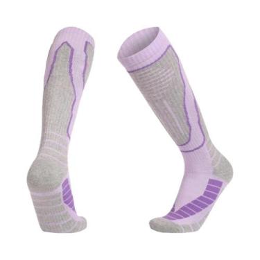Imagem de Meias Térmicas De Algodão Para Esqui Femininas, Meias Esportivas Infan