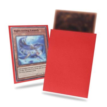 Imagem de Pacote com 200 capas de cartão tamanho japonês rubi fosco, protetor de cartas pequenas para Yu-Gi-Oh, Photocard Cardfight! Vanguard, embaralhamento perfeito texturizado nas costas, mangas resistentes de cartas Yu-Gi-Oh