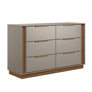 Imagem de Cômoda Giardino 6 Gavetas Nogueira Nude Prime Tx - Demóbile - Demobile
