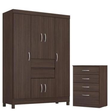 Imagem de Guarda Roupa Casal Ecom 2 com Comôda Astral Café - Demóbile - Demobile