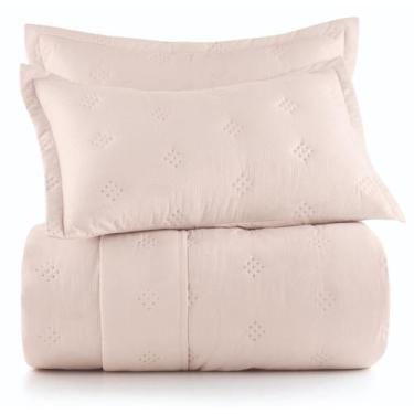 Imagem de Jogo de Colcha Queen Toque Acetinado Anarruga Altenburg, Rosa Star