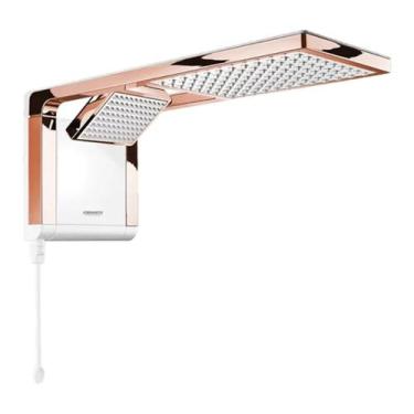 Imagem de Chuveiro Acqua Duo Ultra Branco e Rose Gold 127v Lorenzetti, Branco e 