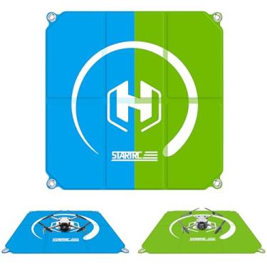 Imagem de STARTRC Base de aterrissagem de drone, heliporto universal à prova d'água portátil e dobrável para quadricópteros Mini 5 Pro/4/3/2 SE/4K/DJI Neo/Flip/Mavic 3/RC (azul-verde, 65 cm)