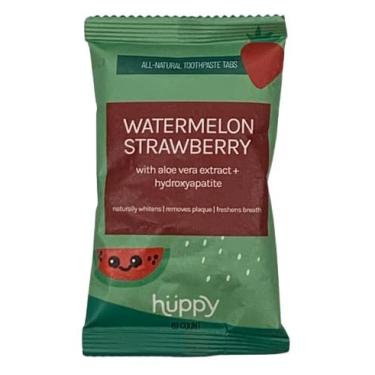 Imagem de Huppy Pastilhas de pasta de dente, melancia, morango, refil de 62 unidades