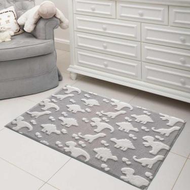 Imagem de Tapete Infantil Jolitex Mimo Dino Cinza 0,7x1,00m-Unissex