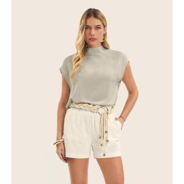 Imagem de Blusa Feminina Gola Alta Endless Bege, G, Bege